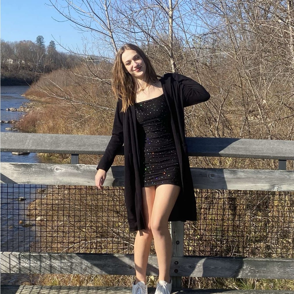 Black Sparkly Mini Dress